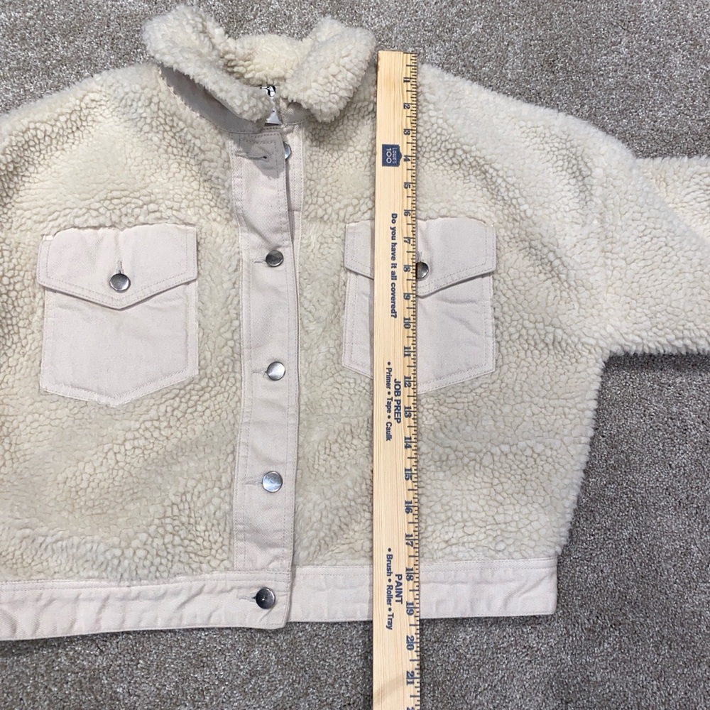 Zara Sherpa Jacket Size XS Cream Off White - Picture 6 of 7